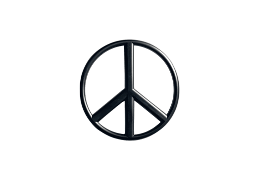 High-resolution image of a black peace symbol on a transparent background, perfect for design and decoration projects. png