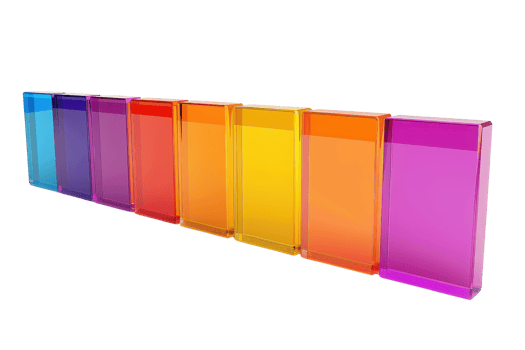 Colorful gradient bars in a row showcasing a spectrum of bright and vivid colors, perfect for abstract background or design elements. png