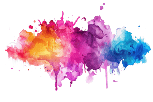 Vibrant watercolor splash artwork with colorful gradient blending. Perfect for artistic backgrounds, designs, and creative projects. png
