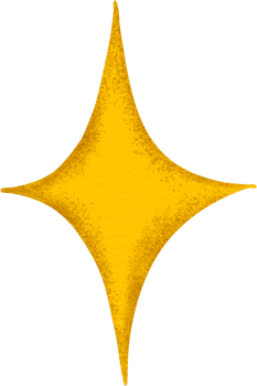 Four point star light yellow, Digital painting bold colors, pop style. png