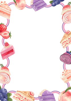 flavorful crepe cake rolls, hand-drawn watercolor painting frame design png