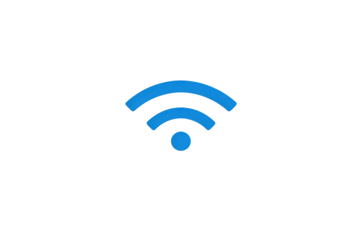 Blue wireless Wi-Fi icon on a transparent background. representing internet connectivity and network signal. Ideal for technology-related concepts. png
