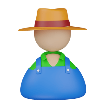 3d render farmer illustration png