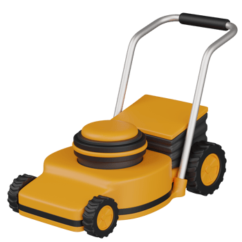 3d render grass mower illustration png