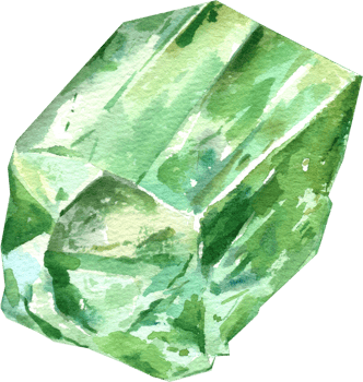 Emerald Gemstones, watercolor painting hand-drawn illustration png