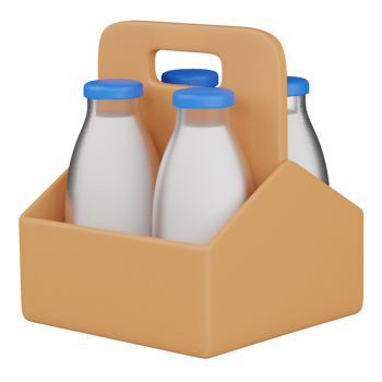 3d render Milk Tray illustration png