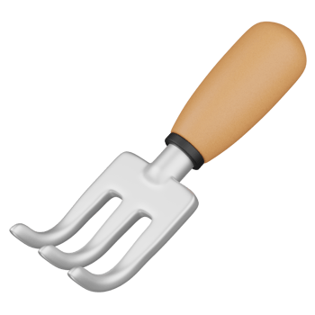 3d render rake illustration png