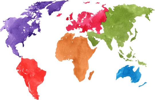 A continent is a large landmass on Earth, hand-drawn watercolor illustration png