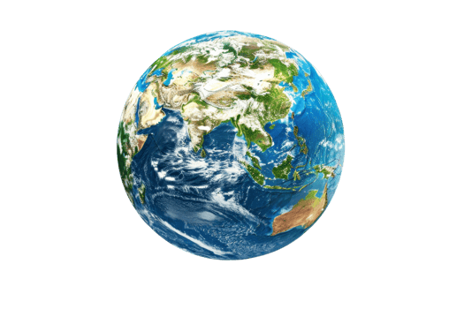 A stunning view of the Earth showcasing continents, oceans, and cloud formations from space, emphasizing the planet's natural beauty. png
