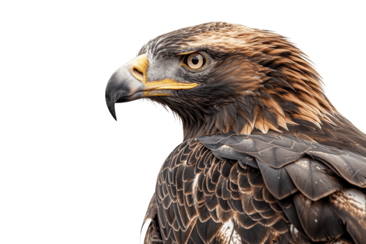 Close-up shot of a majestic eagle, highlighting its sharp features and powerful gaze. Perfect for wildlife and nature themes. png