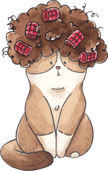 Brown curly haired cat, handdrawn watercolor illustration png