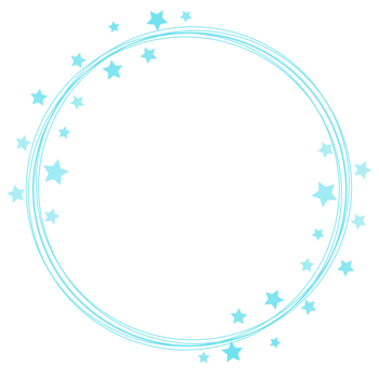 Blue circle frame with blue stars around it png