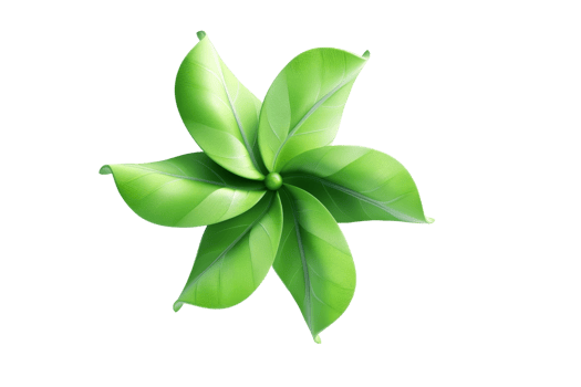 A digitally rendered green leaf plant illustration isolated on transparent background. ideal for eco-friendly and nature-themed designs. png