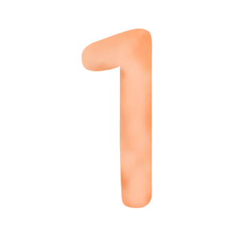 Number 1 Watercolor png