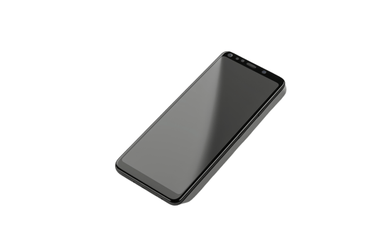 High-quality image of a modern smartphone isolated on a transparent background. Perfect for technology, mobile, and electronics-related projects. png
