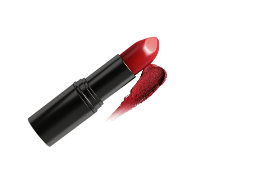 Close-up of a red lipstick with smear on transparent background. perfect for beauty, cosmetic, and makeup-related content. png