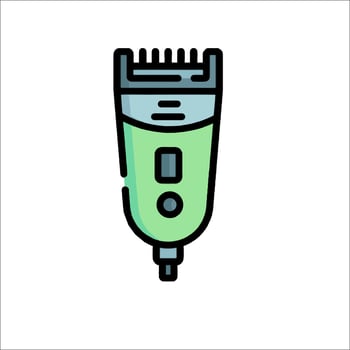 A green hair clipper icon on a white background vector