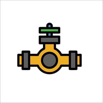 A yellow and green valve icon on a white background vector