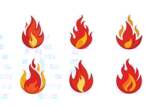 Flat Icon of Red Hot Flame for Heat and Fire Theme vector