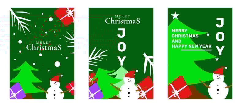 Flat style Merry Christmas poster. Minimalist Christmas greeting card design, simple Christmas poster design. vector
