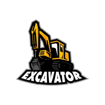 Excavator design logo vector