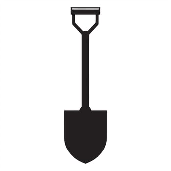 Shovel silhouette white background vector