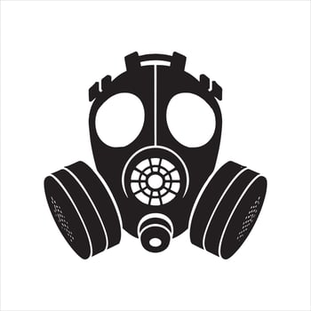 gas mask silhouette white background vector