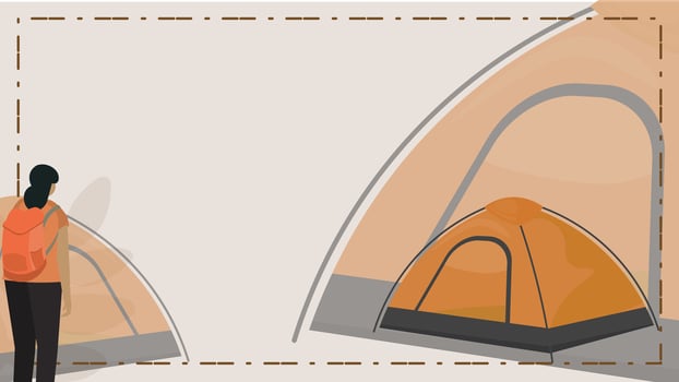 Background landscape, a girl's Camping Adventure vector