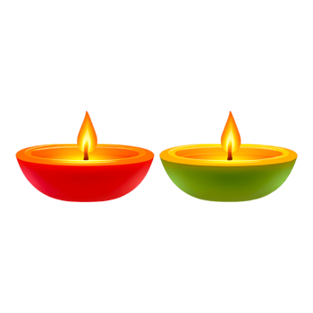 Colorful Candles with Warm Flames png