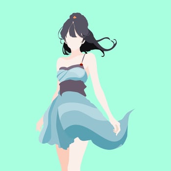 faceless girl in a fashionable dress for anime cosplayer style vector