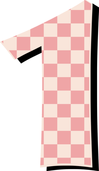 Checkered Number one Design png