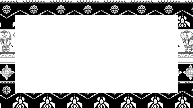 Horizontal frame of Thai line art style. png