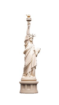 Statue of Liberty replica on transparent background png
