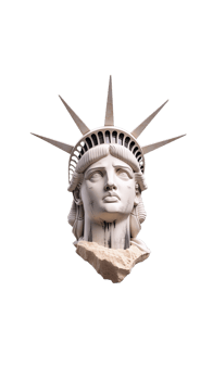 Statue of Liberty head detail isolated on transparent background png