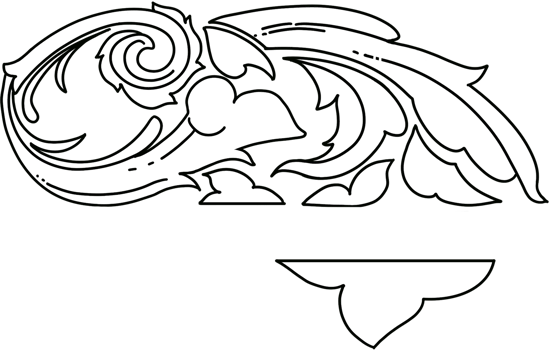Curled Vines and Leaves, Thai Pattern, Line Art Style Hand Drawn Illustration png