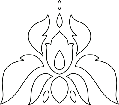 Flower and Leaves Thai Pattern Hand Drawn Illustration png