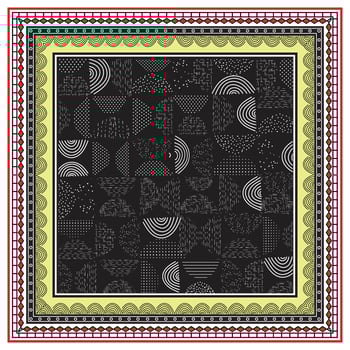 Abstract Line Art Hand Drawn Illustration Print Scarf vector