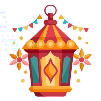 Decorative festive lantern with holiday accents vector