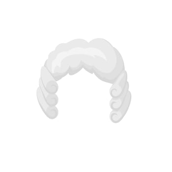Renaissance wig template. Curly curled headdress vector