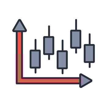 candlestick chart icon. .Editable stroke.linear style sign for use web design,logo.Symbol illustration. vector