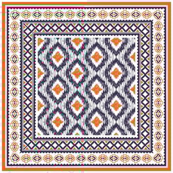 Square Abstract Geometric Scarf Print Pattern with Exotic Background, Ready for Work vector