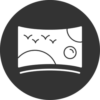 Panoramic Glyph Multi Circle Icon vector