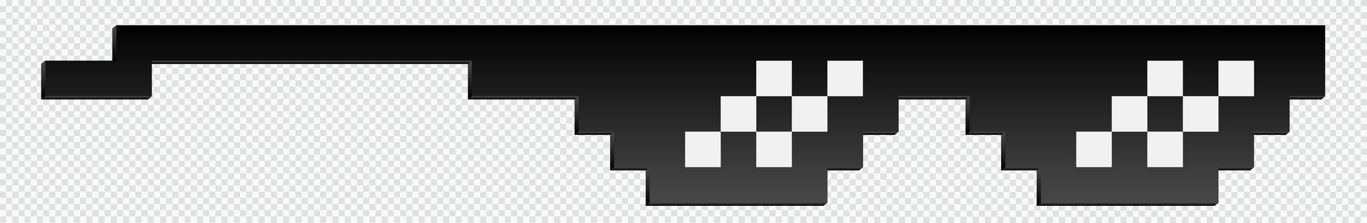 Black pixelated sunglasses. Stylish rapper mafia glasses vector