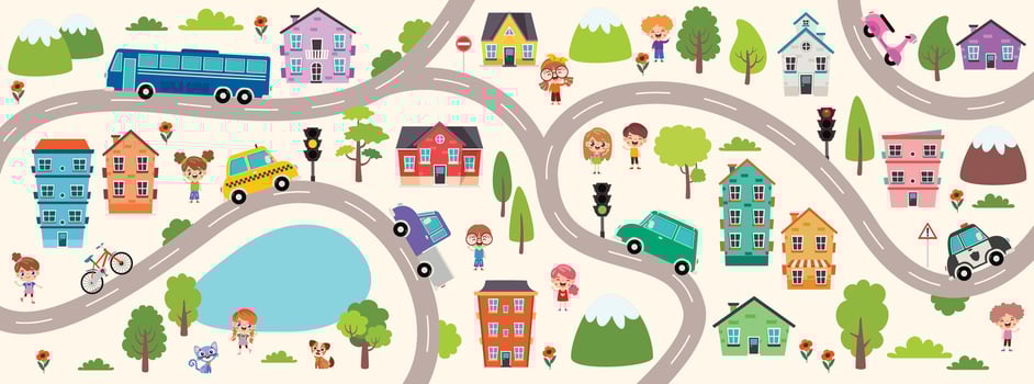 Hand Drawn Kids Map Illustration vector