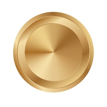Golden circle ring . Realistic gold round disk vector