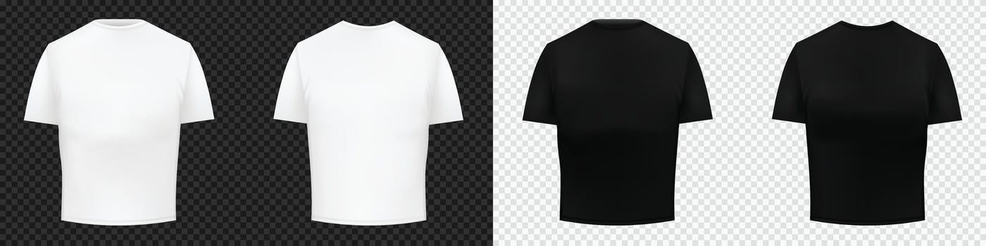 Black and white tshirt mockup vector
