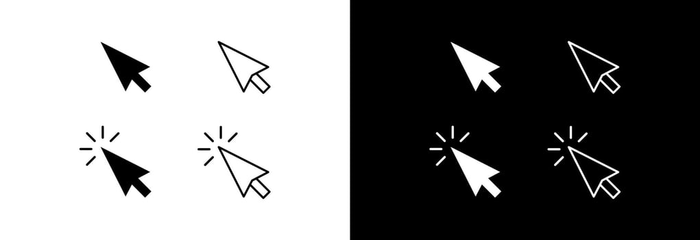 A set of click arrows. vector