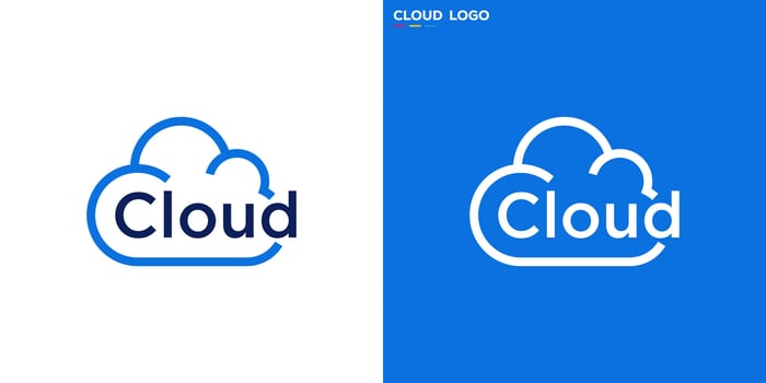 Simple cloud logo. Computing, tech. Icon symbol template design EPS 10 vector