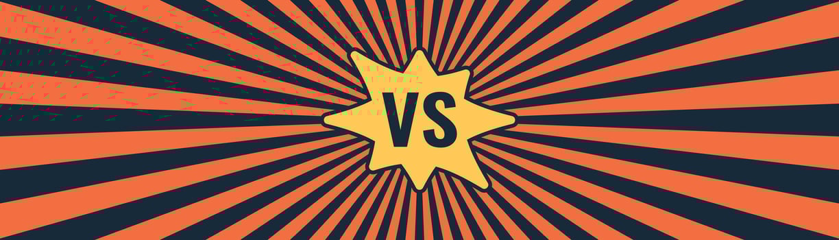 Epic Battle Showdown Versus Graphic with Radiating Warm and Bold Background vector