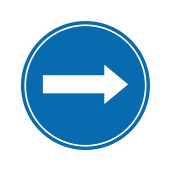 road sign icon, right Mandatory road on blue round board. suitable for poster use and web icon vector
